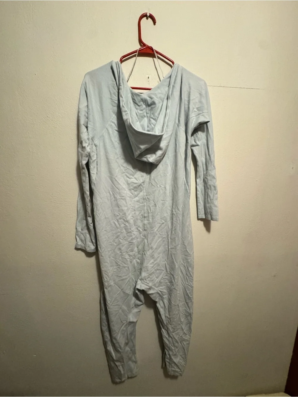 Free People Light Blue Long-Sleeve V-Neck Jumpsuit